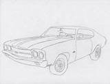 Chevelle Ss Drawing Car Drawings Sketch 1968 1970 Chevrolet Fink Rat sketch template