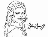 Coloring Pages Selena Gomez Hair Curly Getcolorings Color Popular Extraordinary sketch template