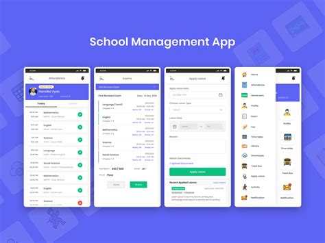 school management mobile app ui   jeyabalakumar  dribbble