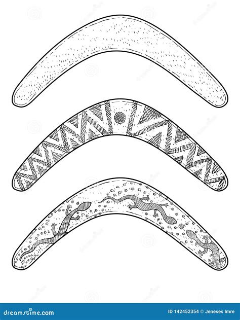 native boomerang illustration drawing engraving ink  art
