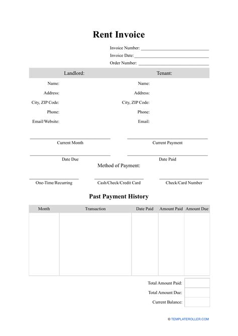 rent invoice template fill  sign