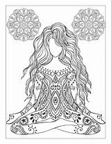 Yoga Coloring Meditation Adults sketch template