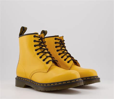 dr martens   eye boots dms yellow ankle boots