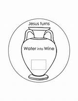 Wine Jesus Water Turns Crafts School Sunday Into Craft Kids Bible Coloring Template Miracles Story Activity Turn Pages Toddler Lessons sketch template