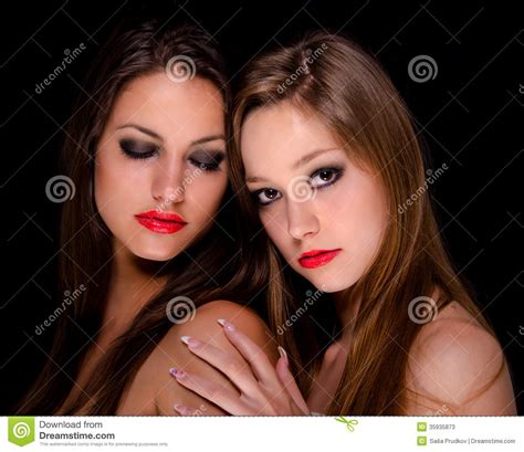 two beautiful girls being intimate stock image image 35935873