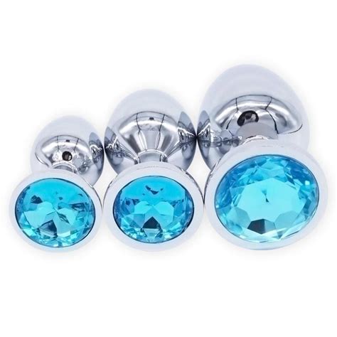 li bo small size metal crystal anal plug stainless steel booty beads