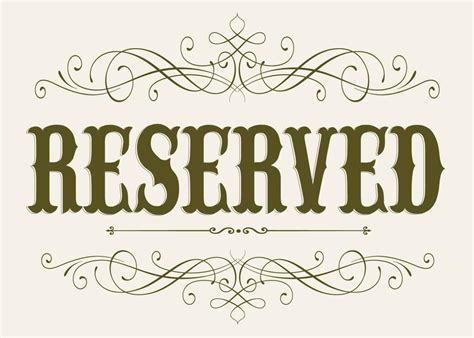 wedding seating reserved sign