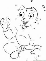 Bheem Chota Dot Laddu Eating Dots Connect sketch template