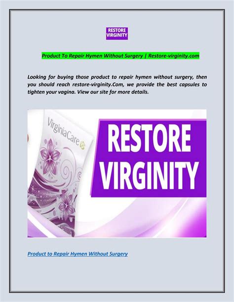 product to repair hymen without surgery restore by