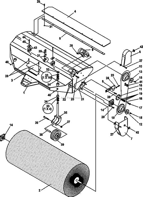 bunton bobcat ryan   rotary sweeper  hyd rs parts diagram  brush main frame