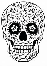 Coloring Pages Skulls Getdrawings Roses Skull sketch template