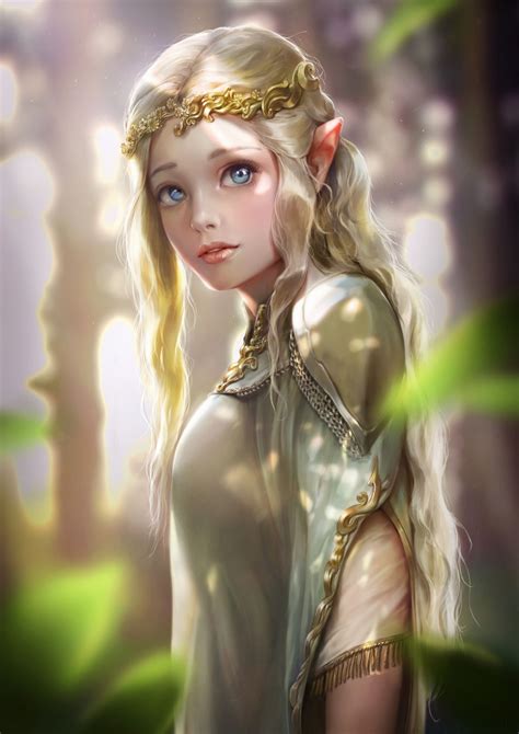 artstation elven princess bluish salt female elf elven princess