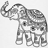 Mandala Elephant Outline Indian sketch template