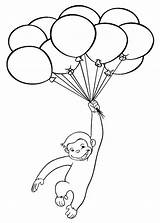George Curious Coloring Pages Monkey Printable Happy Print Balloons Drawing Sheets Tulamama Easy Colouring Netart Birthday Kids Books Getdrawings Balloon sketch template