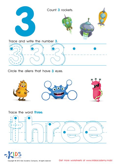 learning number  worksheet tracing sheet  printable  kids