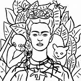 Frida Kahlo Colorare Kalho sketch template