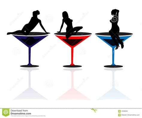 Girls And Martini Glasses Stock Illustration Illustration Of Girl
