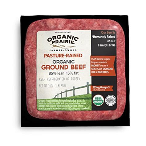Organic Prairie Pasture Raised 85 Lean Organic Ground Beef 1 Lb