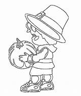Coloring Pilgrim Thanksgiving Pages Kids Printable Lots Even Central sketch template