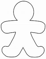 Outline Man Gingerbread Bread Ginger Clipart Library sketch template