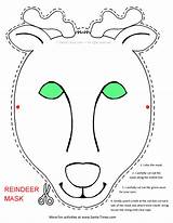 Reindeer Mask Coloring Santa Printable Printout Artwork Pages sketch template