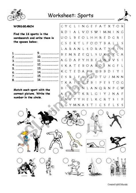 english worksheets sports worksheet