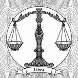 Coloring Drawing Adult Zodiac Libra Pages Balance Scale Colored Drawings Pencils Signs Pencil Outline Signo Tattoo Virgo Visit Sign Website sketch template