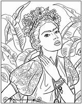 Frida Kahlo Khalo Pinturas Mandalas Dropped Botero рисунки Quadri Peculiar Corazones Lienzo áfrica Aulas Whimsicalpublishing sketch template