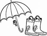 Coloring April Umbrella Boots Pages Showers Print Wecoloringpage Getdrawings sketch template