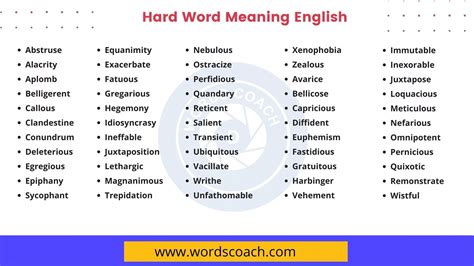 hard word meaning english word coach