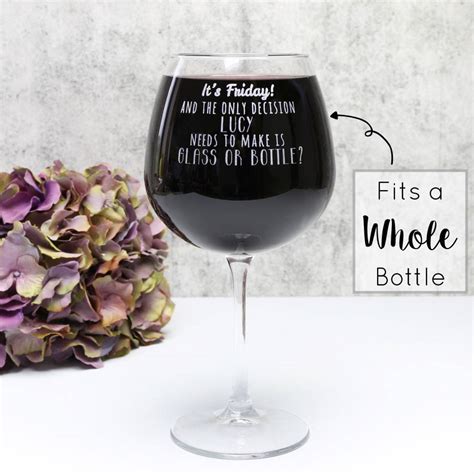 Personalised Glass Or Bottle Whole Bottle Wine Glass By