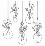 Aesthetic Plants Bulb Doodles Aucune Lightbulbs Ouille Listes Burning sketch template