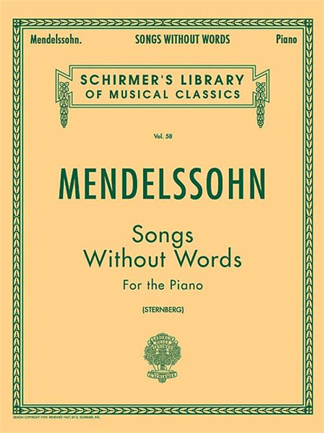 mendelssohn songs  words piano simplysheetmusic