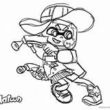 Splatoon Squid sketch template