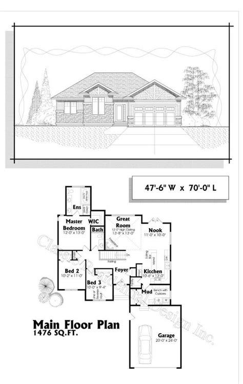 bungalow custom home plan classic residential design