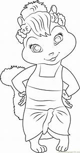 Coloring Chipmunks Alvin Jeanette Coloringbay sketch template
