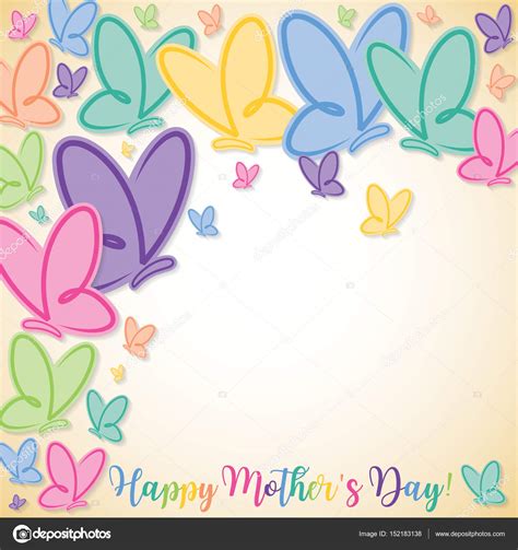 happy mothers day butterfly card  vector format stock vector