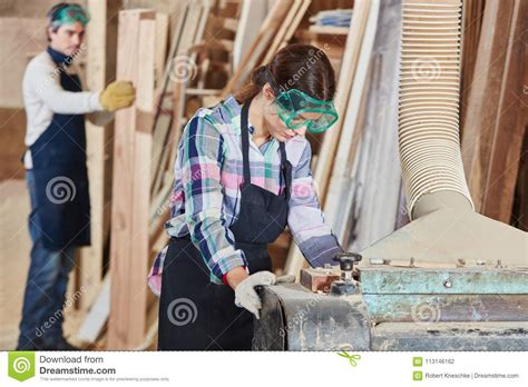 woman  carpenter working stock photo image  carpentry