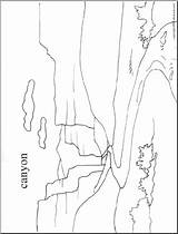 Coloring Canyon Landforms Pages Designlooter 399px 64kb sketch template