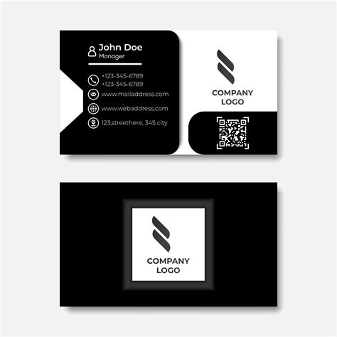 black  white luxury business card design  vector art  vecteezy
