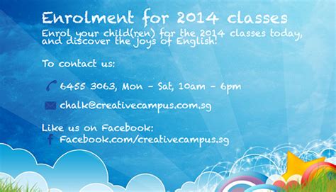 Enrol For Holiday English Classes At Creative Campus Singapore