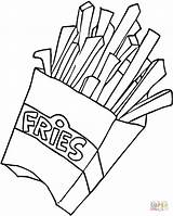 Colorir Fritas Batatas Fries sketch template