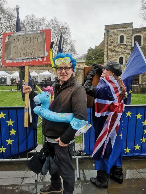 pictures brexit protesters soaking wet   westminster rain londonist