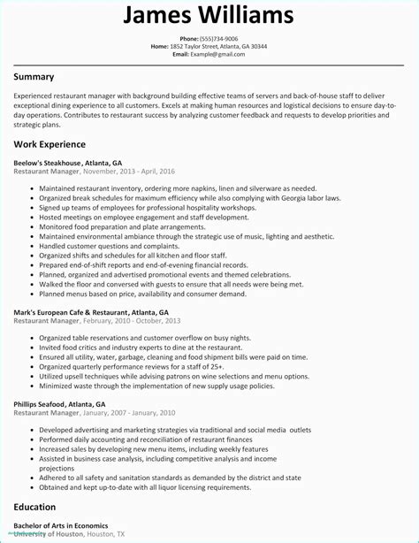 fast food manager resume examples resume