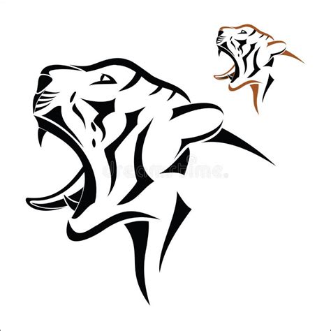 tiger head symbol stock vector illustration  year