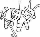 Pinata Coloring Pages Mayo Cinco Stick Donkey Printable Mexican Template Kids Viva Color Getcolorings Getdrawings Christmas sketch template