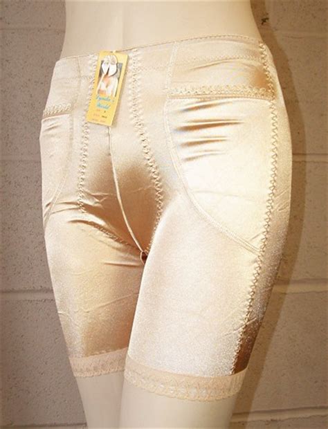 satin high waist long leg control pocket girdle beige ebay