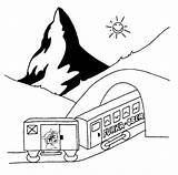 Matterhorn Coloring Zermatt Designlooter Die 397px 15kb Und Brücken sketch template