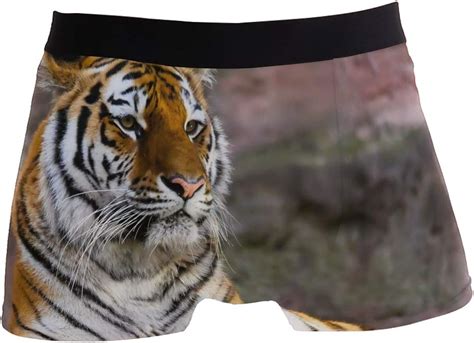 animal tiger feline boxer briefs  men boy youth mens underwear polyester spandex breathable
