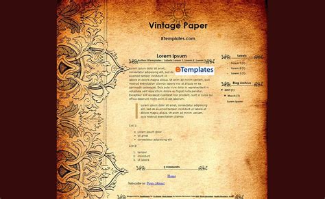 vintage style blog templates and themes free and premium